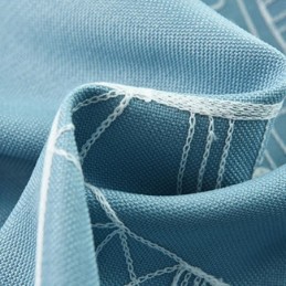 北欧風の城刺繍入り窓用カーテン（リビングルーム・寝室用）