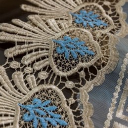 高級刺繍チュールカーテン オーダーメイドカーテン ボイルシアー リビングルーム