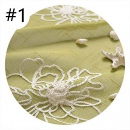 刺繍入り花柄シアーボイルカーテン リビングルーム用装飾チュール