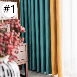 千鳥格子ジャカードカーテン オーダーメイドカーテン 遮光 リビングルーム 寝室用