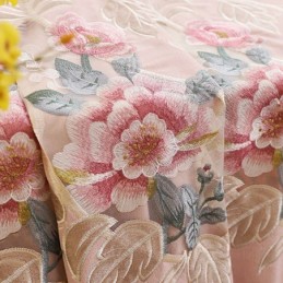 ホームカーテン オーダーメイドカーテン ヨーロピアンスタイル 花柄刺繍