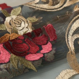 高級シアーカーテン オーダーメイドカーテン アメリカングラデーションカラー刺繍 寝室 窓装飾