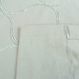 日本のシンプルなカーテン オーダーメイドカーテン 幾何学模様の刺繍 グリーン環境保護生地