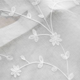寝室用装飾窓スクリーン植物刺繍チュールカーテン