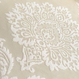 ヨーロッパ刺繍チュールカーテン ロマンティックな半透明ジャカード窓用ドレープ