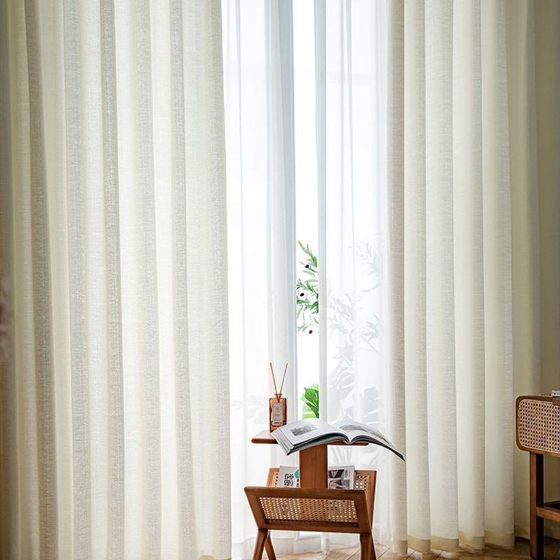 無地チュールカーテン 北欧風 リビングルーム用窓スクリーン