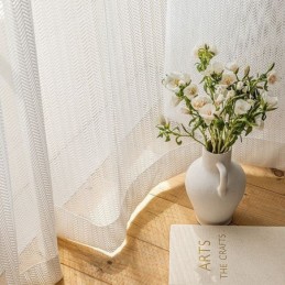 フィッシュボーンチュールカーテン リビングルーム 寝室用窓スクリーン