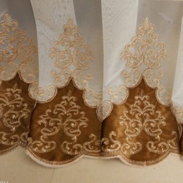 ヨーロッパのオーダーメイドカーテン 刺繍入りシアーウィンドウスクリーン リビングルーム 寝室用