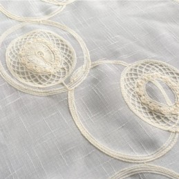 リビングルームや寝室に最適な円形刺繍シアーカーテン