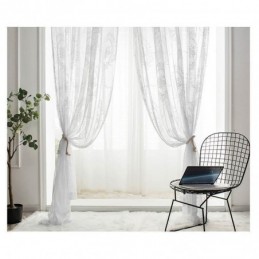 ヨーロピアンスタイルのシアーカーテン オーダーメイドカーテンパネル レースローズ＆ミラーボイル バルコニーベイウィンドウ 1枚