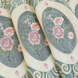 シェニール刺繍カーテン ヨーロピアンスタイル 花柄 リビングルーム 寝室用