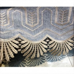 北欧風シェニールカーテン フォーン刺繍 半遮光 リビングルーム 寝室用