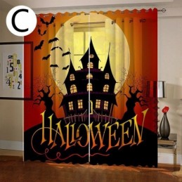 カーテン ハロウィン デジタルプリント アメリカンスタイル