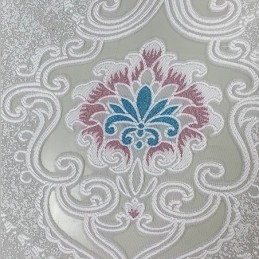 刺繍入り遮光カーテン オーダーメイドカーテン ヨーロピアンスタイル 花柄 リビングルーム用窓用ドレープ