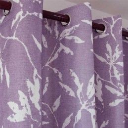 ホワイトリーフパープルカーテンオーダーメイドカーテン北欧シンプルセミ遮光リビングルーム寝室子供用生地