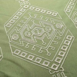 モダンマックス遮光カーテン オーダーメイドカーテン 幾何学模様刺繍 寝室