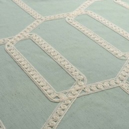 抽象的な半遮光カーテン、オーダーメイドカーテン、ハニカム刺繍、リビングルーム