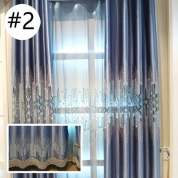 高級北欧風窓用防音パネル リビングルーム用レース刺繍カーテン