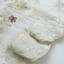 ヨーロッパ刺繍チュールカーテン オーダーメイドカーテン 花柄ボイル シアー リビングルーム