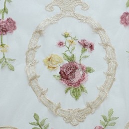 ヨーロッパ刺繍チュールカーテン オーダーメイドカーテン 花柄ボイル シアー リビングルーム